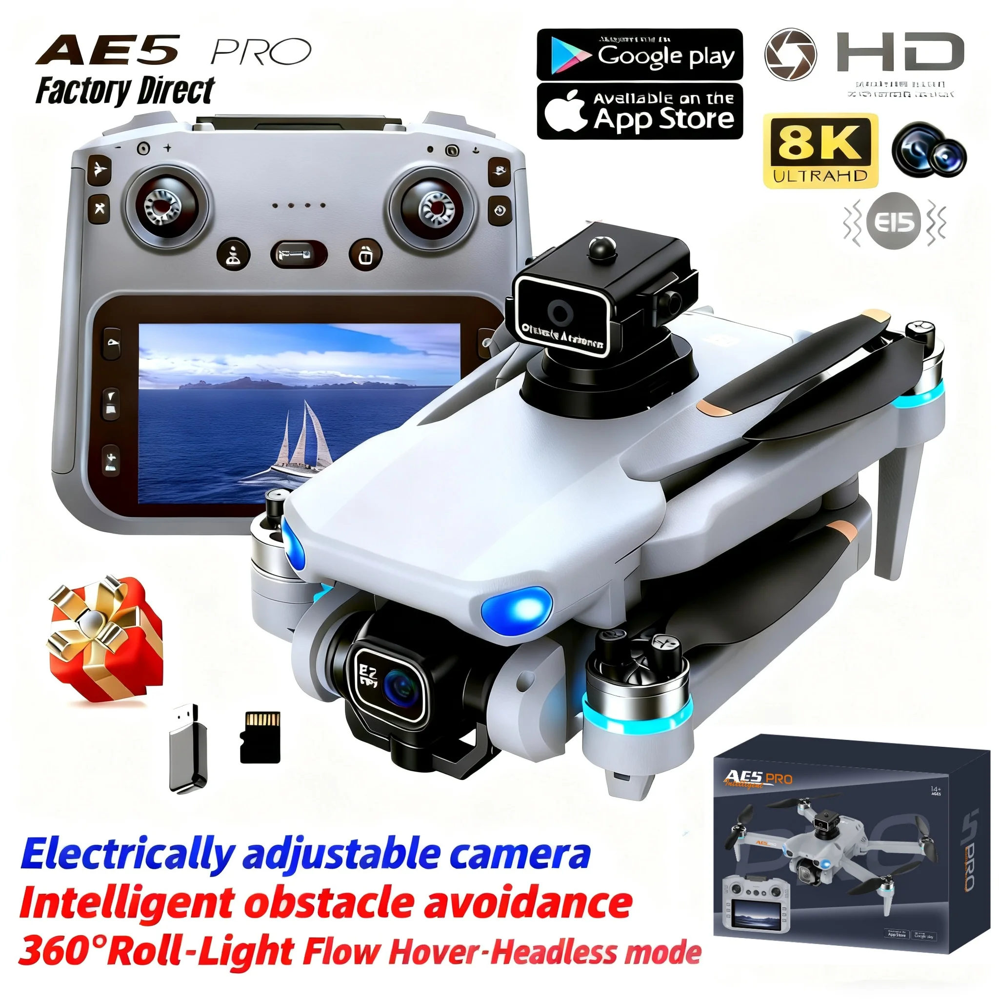 Drone Pro Rc Ufo - طائرة بدون طيار AE5 Pro بدقة