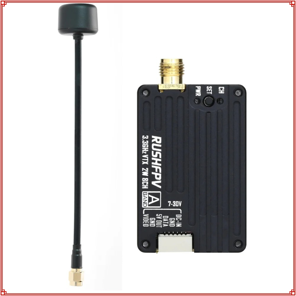 جهاز إرسال RUSHFPV 3.3G 2W VTX - مراجعة Rc Transmitter Drone وسعره