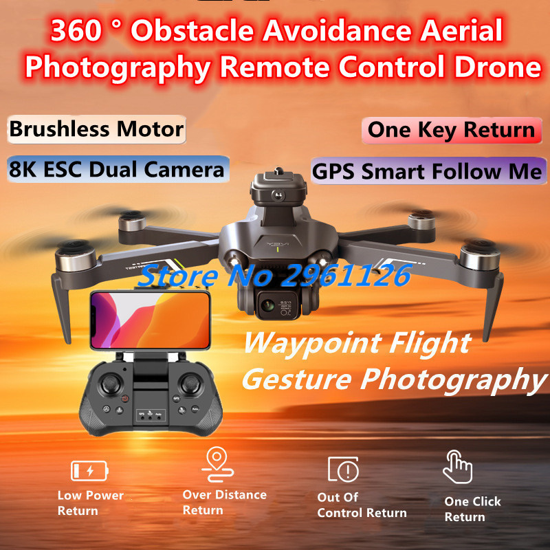 360 °   تجنب العوائق التصوير ا - مراجعة Drone Rc Fpv Manual وسعره