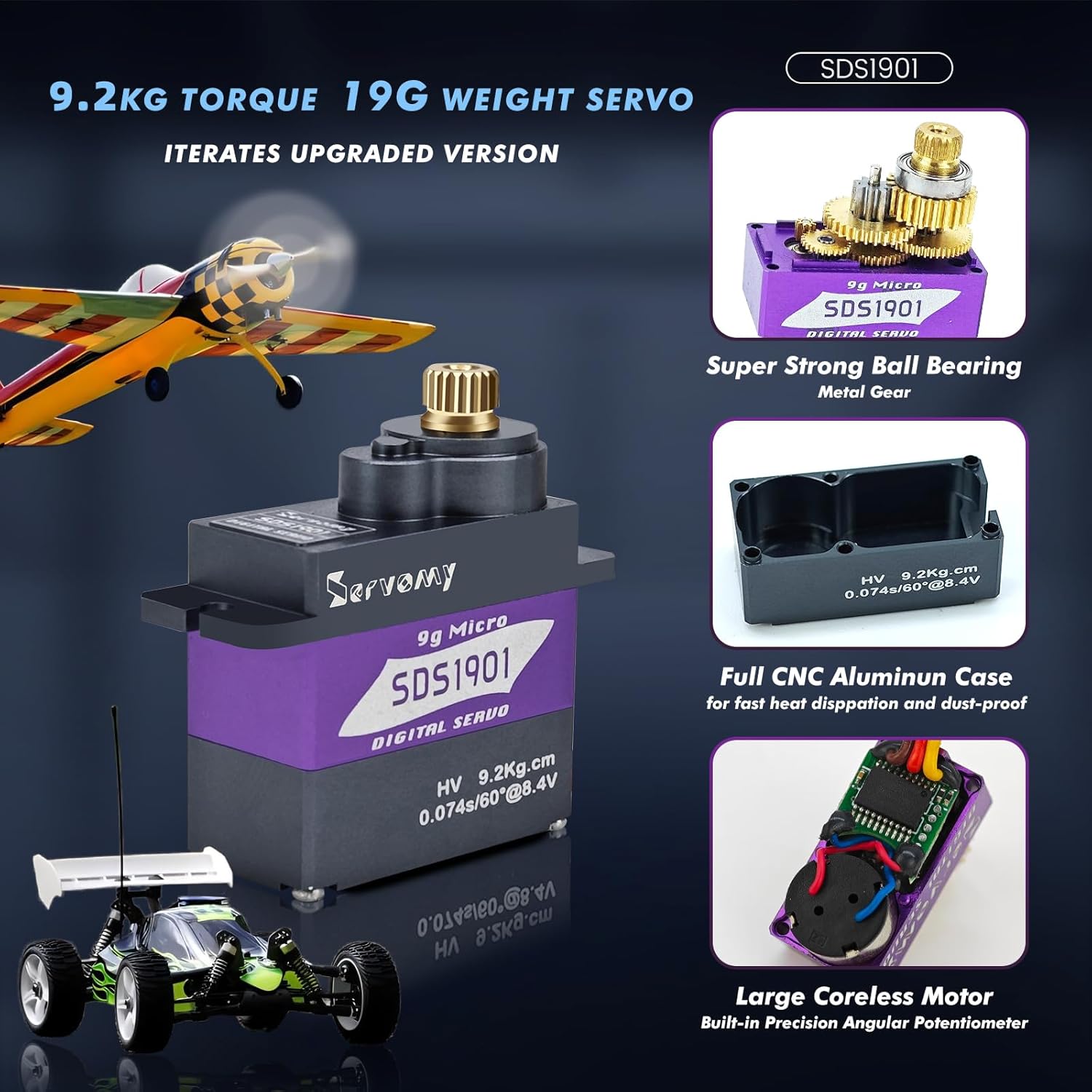 SERVOMY-SDS1901 Digital 9G Mic - مراجعة Drone Rc Car وسعره